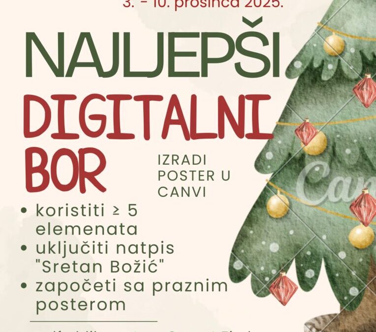 Nagradni natječaj za učenike – Najljepši digitalni bor